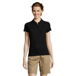 Damska Koszulka Polo People. Czarne koszulki polo SOL'S, s, bez wzorów, bez kołnierzyka, bez ramiączek. Za 95.99 zł.