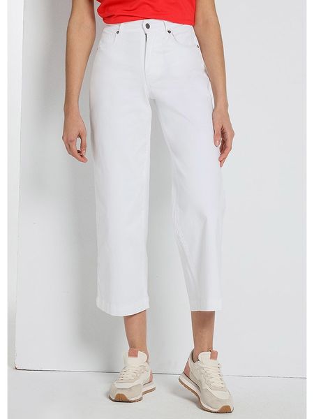 CIMARRON Spodnie w kolorze białym rozmiar: W27. Białe spodnie materiałowe Cimarron, na co dzień, bez wzorów, z materiału, z podwyższonym stanem. Za 144.24 zł.
