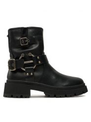 MEXX Botki MI001713043W Czarny. Czarne botki Mexx, bez wzorów, ze skóry, bez obcasa, na płaskiej podeszwie, bez zapięcia. Za 379.99 zł.
