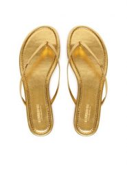 LAUREN RALPH LAUREN Japonki 802959563001 Złoty. Żółte klapki Lauren Ralph Lauren, bez wzorów, z syntetyku, bez obcasa. Za 379.99 zł.