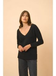 Just Cashmere Kaszmirowy sweter "Cassie" w kolorze czarnym rozmiar: L. Czarne swetry Just Cashmere, l, bez wzorów, z kaszmiru, bez ramiączek. Za 426.99 zł.