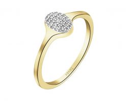 Pierścionek z żółtego złota z diamentami - 0,07 ct - próba 375. Żółte pierścionki Apart, z diamentem, złote. Za 1,159.00 zł.