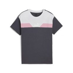 Młodzieżowa koszulka o luźnym kroju PUMA POWER PUMA Galactic Gray. Szara bluzki Puma, m, bez wzorów, eleganckie, bez kołnierzyka, bez ramiączek. Za 67.99 zł.