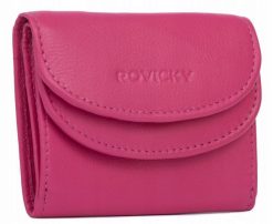 Portfel damski Rovicky R-19-LFN różowy. Czerwone portfele ROVICKY, bez wzorów, ze skóry. Za 49.99 zł.