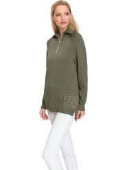Heine Sweter w kolorze khaki rozmiar: 34. Brązowe swetry Heine, bez wzorów, ze splotem, bez ramiączek. Za 28.58 zł.