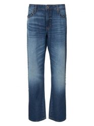 Guess Jeansy W6YA3W D1356 Niebieski Wide Leg. Niebieskie jeansy Guess, z aplikacjami. Za 624.99 zł.