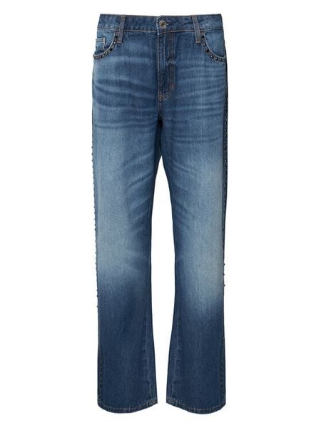 Guess Jeansy W6YA3W D1356 Niebieski Wide Leg. Niebieskie jeansy Guess, z aplikacjami. Za 624.99 zł.