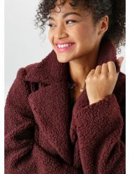 Aniston Płaszcz pluszowy w kolorze bordowym rozmiar: 52. Czerwone płaszcze Aniston, bez wzorów, bez kaptura. Za 160.58 zł.