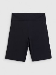 4F Legginsy kolarki dzianinowe damskie - czarne XS. Czarne legginsy 4f, s, bez wzorów, z dzianiny. Za 79.99 zł.