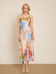 BGN Sukienka ze wzorem rozmiar: 36. Sukienki BGN, na co dzień, bez wzorów, bez kołnierzyka, bez ramiączek, maxi, proste. Za 108.99 zł.