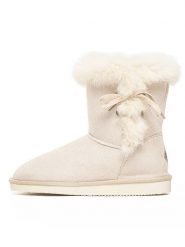 ISLAND BOOT Botki zimowe "Christy" w kolorze kremowym rozmiar: 36. Brązowe botki Island Boot, na zimę, bez wzorów, z materiału, bez obcasa, bez zapięcia. Za 166.10 zł.