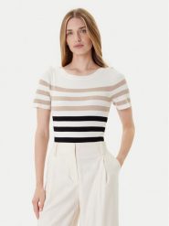 Morgan Sweter 252-MPIANA Beżowy Slim Fit. Brązowe swetry Morgan, s, bez wzorów, z wiskozy, bez ramiączek. Za 189.99 zł.