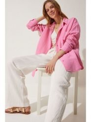 Happiness Istanbul Bluzka w kolorze jasnoróżowym rozmiar: 38. Różowe bluzki Happiness Istanbul, bez wzorów, z bawełny, bez kołnierzyka, bez ramiączek. Za 86.99 zł.