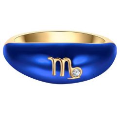 Glanzstücke München Pierścionek Znak zodiaku – Panna Srebro wysokiej próby Żółte złoto Pierścionki 1 ct Damski. Żółte pierścionki Glanzstücke München, z cyrkonią, pozłacane. Za 299.99 zł.