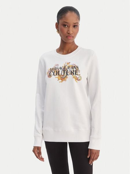 Versace Jeans Couture Bluza 80HAIE02 CF00E Biały Regular Fit. Białe bluzy Versace Jeans Couture, xs, bez wzorów, z bawełny, bez kaptura. Za 1,069.00 zł.