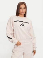 Adidas Bluza Z.N.E. JF4783 Różowy Loose Fit. Czerwone bluzy Adidas, l, bez wzorów, z bawełny, bez kaptura. Za 229.99 zł.