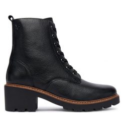 Botki Caprice. Czarne botki Caprice, bez wzorów, bez obcasa, na słupku, bez zapięcia. Za 589.99 zł.
