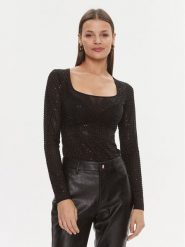 Guess Body Karolina O4RM06 KBZX0 Czarny Slim Fit. Czarne body Guess, m, z aplikacjami, z syntetyku. Za 419.99 zł.