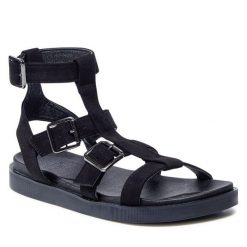 Sandały Jenny Fairy. Czarne sandały Jenny Fairy, bez wzorów, bez obcasa, na płaskiej podeszwie, bez zapięcia. Za 139.99 zł.