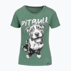 Koszulka damska Pitbull Puppy 2. Zielone koszulki sportowe PITBULL, bez wzorów, bez ramiączek. Za 64.99 zł.