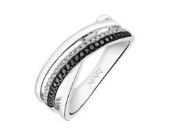 Pierścionek z białego złota z diamentami - 0,17 ct - próba 585. Białe pierścionki Apart, z diamentem, złote. W wyprzedaży za 2,583.00 zł.