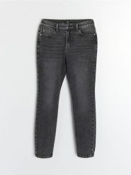 Jeansy skinny mid waist - szary. Szare jeansy Sinsay, bez wzorów. W wyprzedaży za 27.99 zł.
