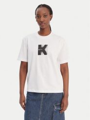 Karl Lagerfeld Jeans T-Shirt B1W17055 Biały Relaxed Fit. Białe t-shirty Karl Lagerfeld Jeans, l, bez wzorów, z bawełny, bez kołnierzyka, bez ramiączek. Za 219.99 zł.
