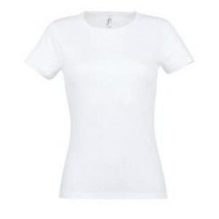 Koszulka damska Sol's Miss. Białe bluzki SOL'S, s, bez wzorów, bez kołnierzyka, bez ramiączek. W wyprzedaży za 22.50 zł.