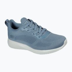 Buty damskie SKECHERS Bobs Sport Squad Tough Talk. Niebieskie obuwie sportowe Skechers, bez zapięcia, trekkingowe, Skechers Sport. W wyprzedaży za 168.61 zł.