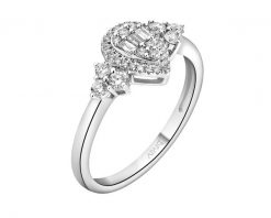 Pierścionek z białego złota z diamentami - 0,35 ct - próba 585. Białe pierścionki Apart, z diamentem, złote. Za 4,990.00 zł.