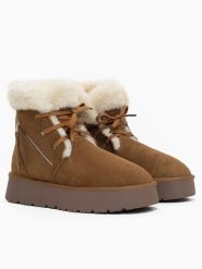 Blackfield Botki zimowe "Celia" w kolorze brązowym rozmiar: 38. Brązowe botki Blackfield, na zimę, bez wzorów, bez obcasa, na platformie, bez zapięcia. Za 161.34 zł.