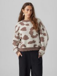 Vero Moda Sweter w kolorze beżowo-brązowym rozmiar: L. Brązowe swetry Vero Moda, l, bez wzorów, bez ramiączek. Za 70.74 zł.