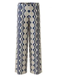 Miss Lagotte Spodnie w kolorze granatowo-kremowym rozmiar: 40. Brązowe spodnie materiałowe Miss Lagotte, bez wzorów, z materiału, z podwyższonym stanem. Za 126.99 zł.