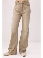 Trendyol Dżinsy - Comfort fit - w kolorze beżowym rozmiar: 36. Brązowe jeansy Trendyol, bez wzorów, z podwyższonym stanem. Za 144.95 zł.