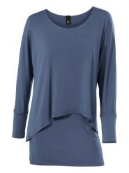 Heine Koszulka w kolorze niebieskim rozmiar: 46. Niebieskie bluzki Heine, bez wzorów, bez kołnierzyka, bez ramiączek. Za 107.45 zł.