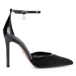 Szpilki Nine West. Czarne szpilki Nine West, bez wzorów, bez obcasa, na szpilce, bez zapięcia. Za 229.99 zł.