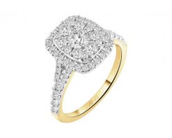 Pierścionek z żółtego złota z diamentami - 1,00 ct - próba 585. Żółte pierścionki Apart, z diamentem, złote. Za 10,590.00 zł.