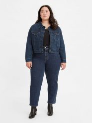 Levi´s Dżinsy "501® Crop" - Straight fit - w kolorze granatowym rozmiar: W42. Niebieskie jeansy s, z aplikacjami, z podwyższonym stanem. Za 127.35 zł.