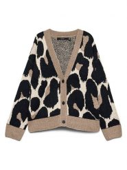 Vero Moda Kardigan w kolorze kremowo-beżowo-czarnym rozmiar: L. Brązowe kardigany Vero Moda, l, bez wzorów, ze splotem. Za 149.95 zł.