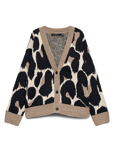 Vero Moda Kardigan w kolorze kremowo-beżowo-czarnym rozmiar: L. Brązowe kardigany Vero Moda, l, bez wzorów, ze splotem. Za 149.95 zł.