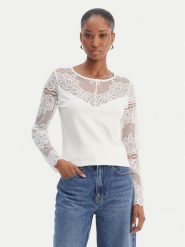 Morgan Bluzka 261-TCLARA Biały Regular Fit. Białe bluzki Morgan, l, bez wzorów, z wiskozy, bez kołnierzyka, bez ramiączek. Za 199.99 zł.