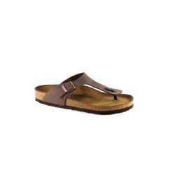 Japonki damskie Birkenstock 043751. Brązowe klapki Birkenstock, bez wzorów, z materiału, bez obcasa. Za 663.99 zł.