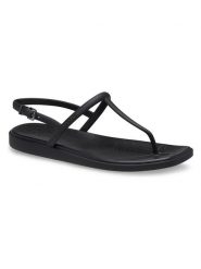 Crocs Japonki "Miami Thong Flip" w kolorze czarnym rozmiar: 39/40. Czarne klapki Crocs, bez wzorów, z tworzywa sztucznego, z otwartym noskiem, bez obcasa. Za 127.45 zł.
