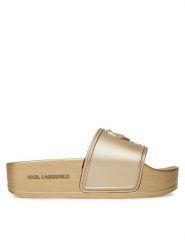 KARL LAGERFELD Klapki Kondo Maxi KL80819M Złoty. Żółte klapki KARL LAGERFELD, bez wzorów, z tworzywa sztucznego, bez obcasa. Za 349.99 zł.