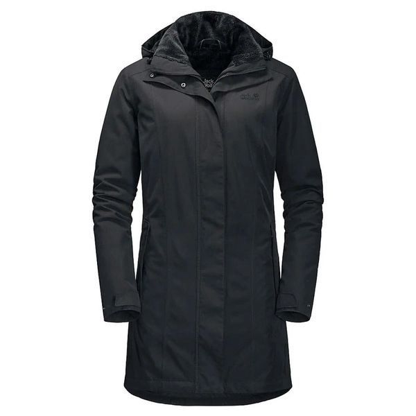 Płaszcz damski Jack Wolfskin madison avenue. Czarne płaszcze Jack Wolfskin, l, bez wzorów, z materiału, bez kaptura. Za 1,249.00 zł.