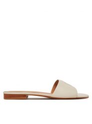 LAUREN RALPH LAUREN Klapki Everley 802959143009 Biały. Białe klapki Lauren Ralph Lauren, bez wzorów, ze skóry, bez obcasa. Za 399.99 zł.