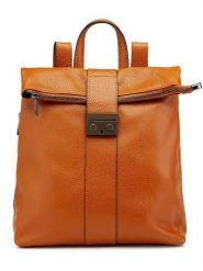 Lia Biassoni Skórzany plecak w kolorze jasnobrązowym - 34 x 41 x 12 cm rozmiar: onesize. Brązowe plecaki Lia Biassoni, bez wzorów, z materiału. Za 356.95 zł.