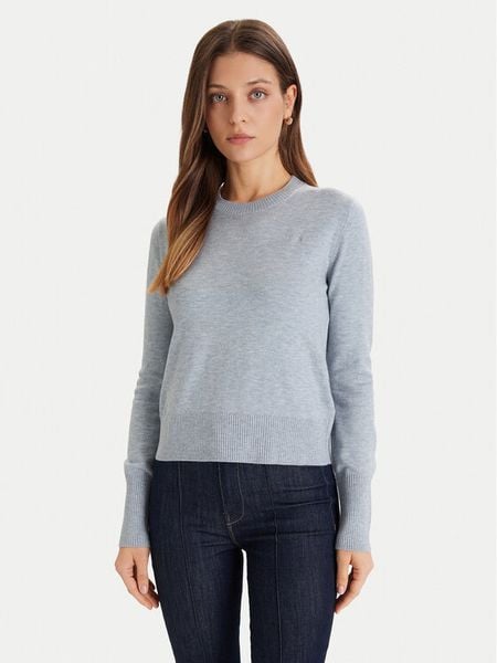 Guess Jeans Sweter W4BR83 Z3HO2 Błękitny Regular Fit. Niebieskie swetry Guess Jeans, s, z aplikacjami, z jeansu, bez ramiączek. Za 209.99 zł.