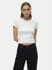 Vero Moda T-Shirt Chloe 10306894 Biały Tight Fit. Białe t-shirty Vero Moda, l, bez wzorów, z bawełny, bez kołnierzyka, bez ramiączek. Za 69.99 zł.