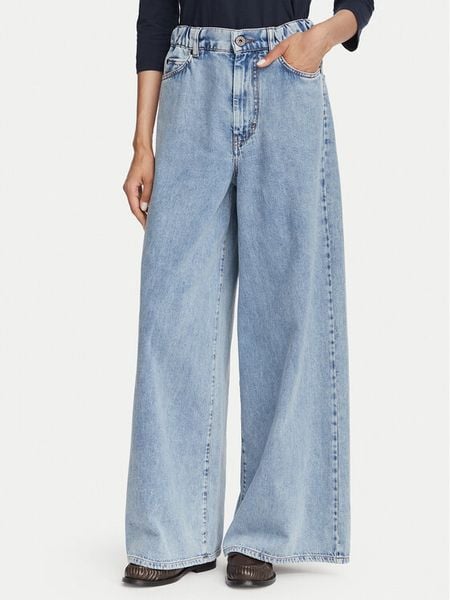 Weekend Max Mara Jeansy Zattera 2625186031 Niebieski Wide Leg. Niebieskie jeansy Weekend Max Mara, bez wzorów. Za 839.99 zł.